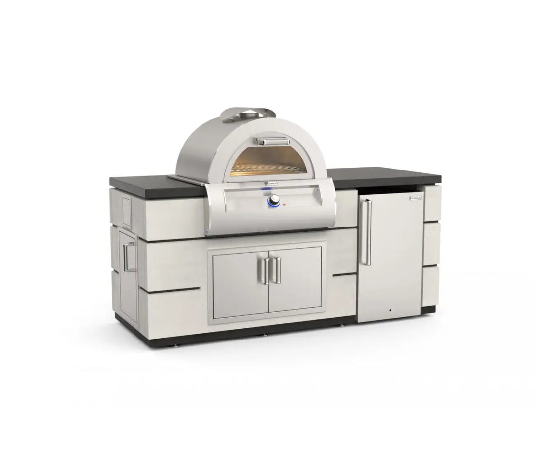 Fire Magic Pizza Oven Island Bundle - Contemporary GFRC White Aspen