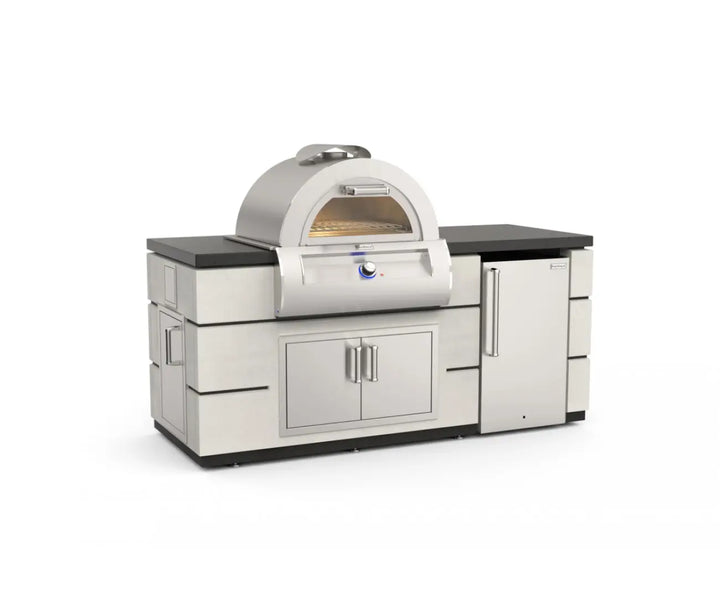 Fire Magic Pizza Oven Island Bundle - Contemporary GFRC White Aspen