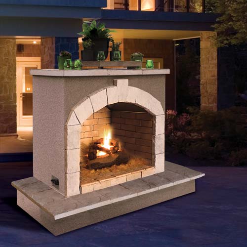 Cal Flame Outdoor Gas Fireplace and Wrap Around Mantle - FRP-906 Series