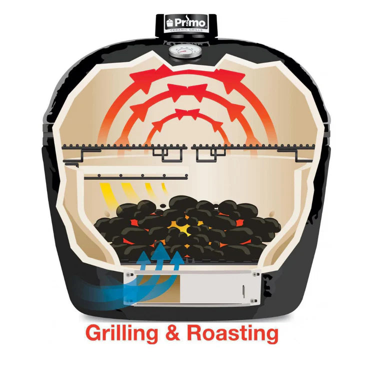 Primo Jack Daniels Edition Oval XL 400 Ceramic Kamado Grill With Stainless Steel Grates - PGCXLHJ