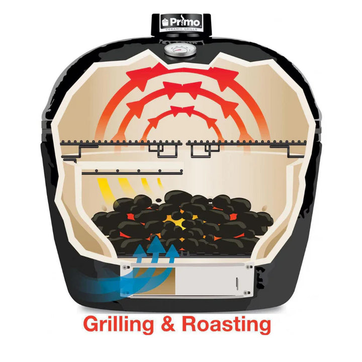 Primo Jack Daniels Edition Oval XL 400 Ceramic Kamado Grill With Stainless Steel Grates - PGCXLHJ