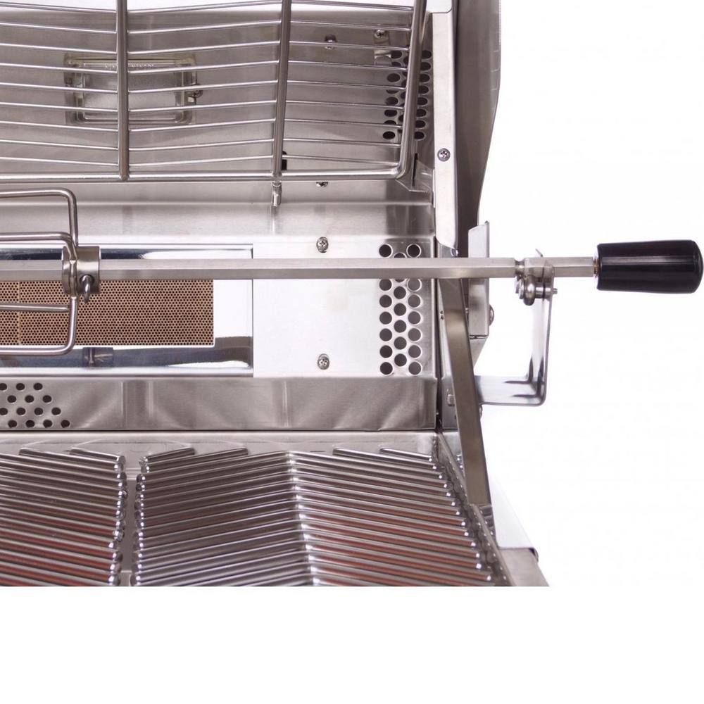 Parrilla de gas propano empotrada Cal Flame Top Gun de 40 pulgadas y 5 quemadores con quemador trasero infrarrojo