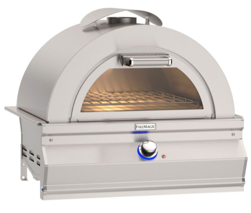 Fire Magic Pizza Oven Island Bundle - Contemporary GFRC White Aspen