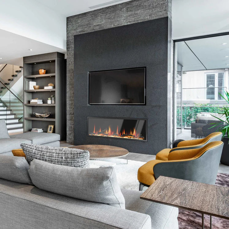 Chimenea eléctrica lineal Litedeer Latitude de 45-75 pulgadas con aplicación inteligente