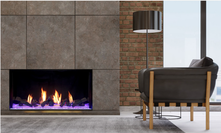 Plaza Luxury 55" InvisiMesh™ Single-Sided Gas Fireplace