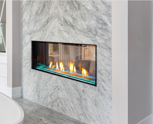 Plaza Luxury 55" InvisiMesh™ Double-Sided Gas Fireplace