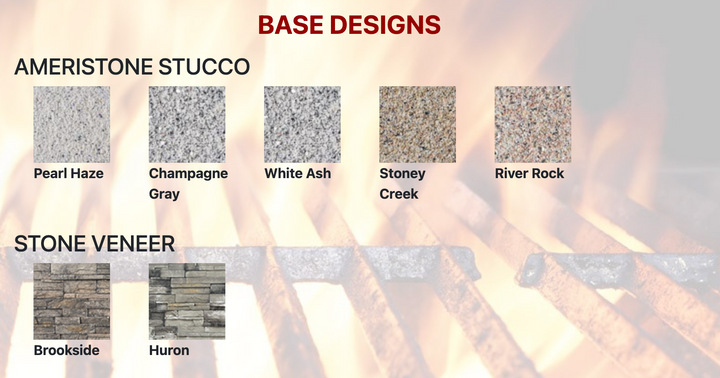Fogata de gas rectangular con estuco y azulejos Cal Flame