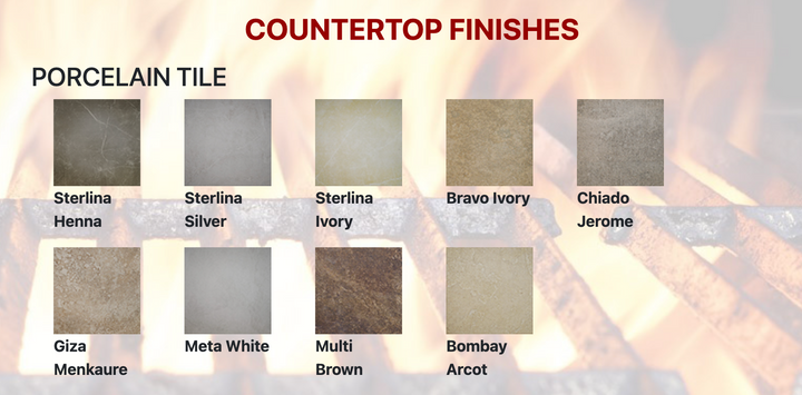 Fogata de gas rectangular con estuco y azulejos Cal Flame