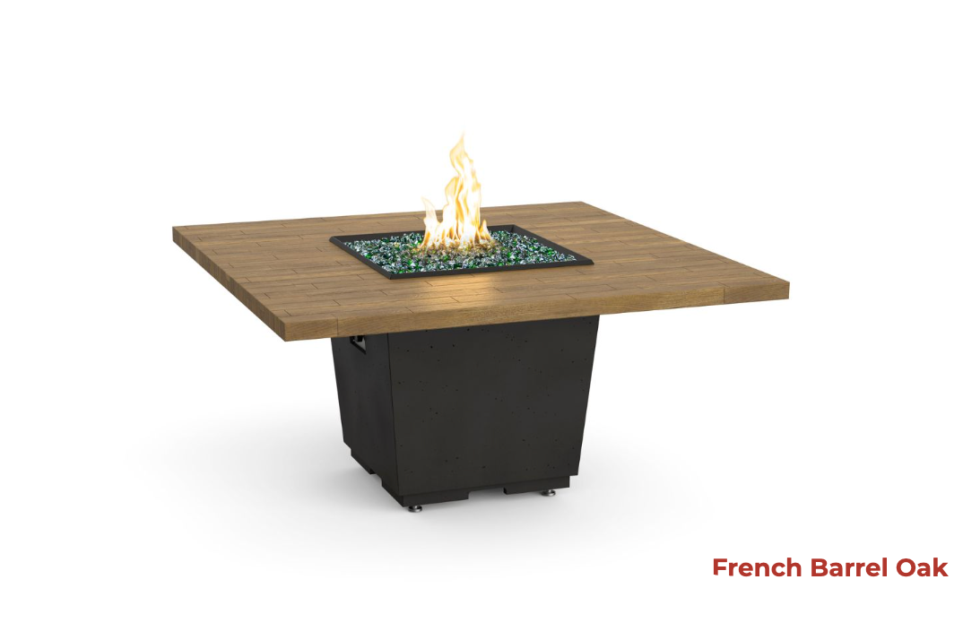 "Reclaimed Wood" Cosmopolitan Square Dining Firetable - American Fyre Designs