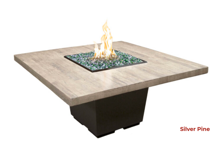 "Reclaimed Wood" Cosmopolitan Square Dining Firetable - American Fyre Designs