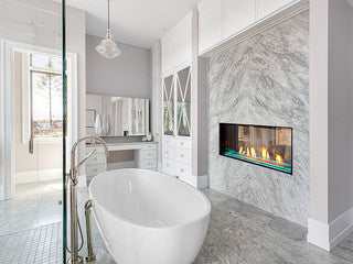 Plaza Luxury 55" Glass Barrier Double-Sided Linear Fireplace