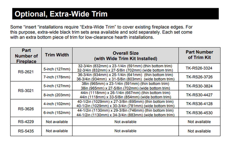 Chimenea eléctrica empotrada Modern Flames serie Redstone de 26 a 54 pulgadas