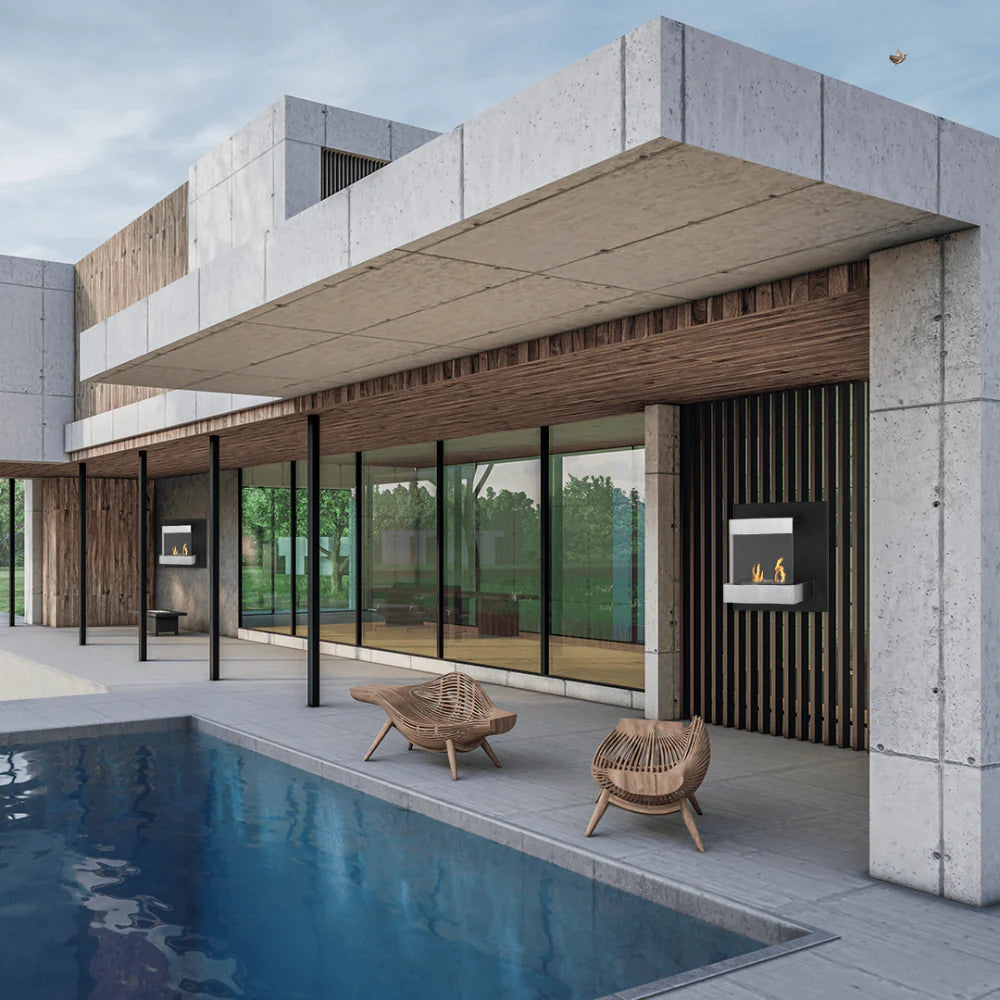 La chimenea de etanol de pared Bio Flame Pure de 24 pulgadas