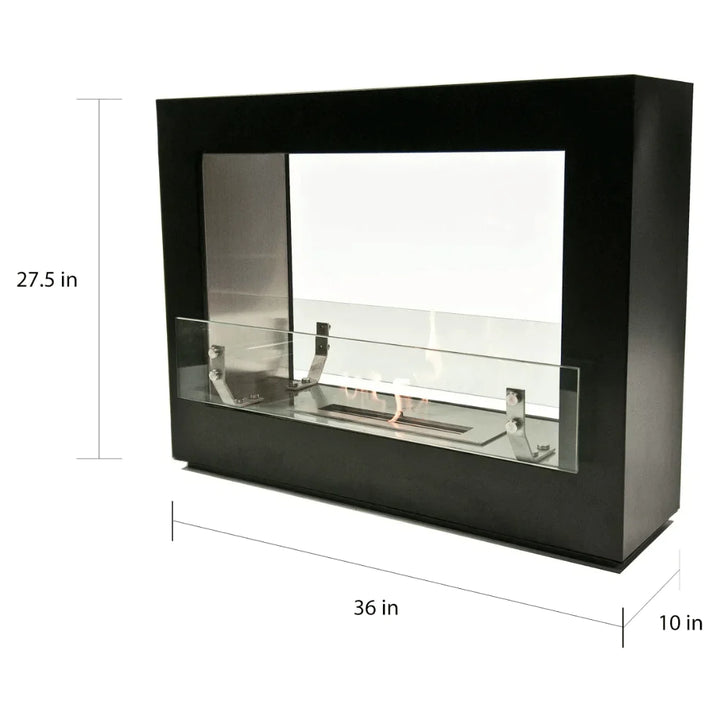Chimenea de etanol transparente independiente Bio Flame Rogue 2.0 de 36 pulgadas