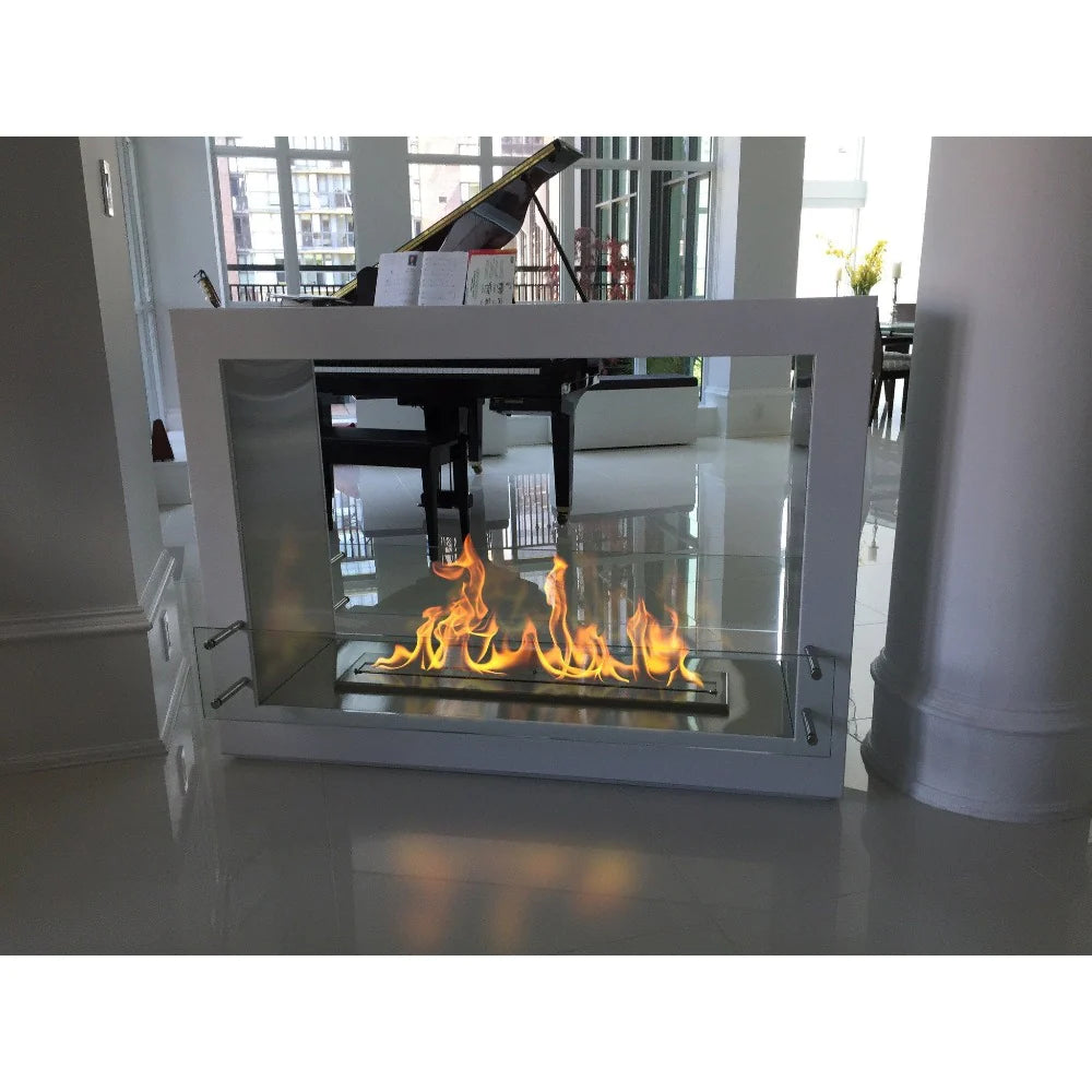 Chimenea de etanol transparente independiente Bio Flame Sek XL de 53 pulgadas