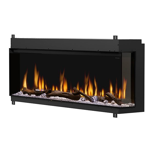 Chimenea eléctrica empotrada Dimplex IgniteXL Bold de 60" con vista lineal multilateral