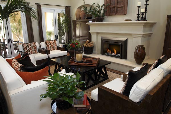 Chimenea insertable Sierra Flame Abbot de 30" con ventilación directa y paneles de porcelana negra