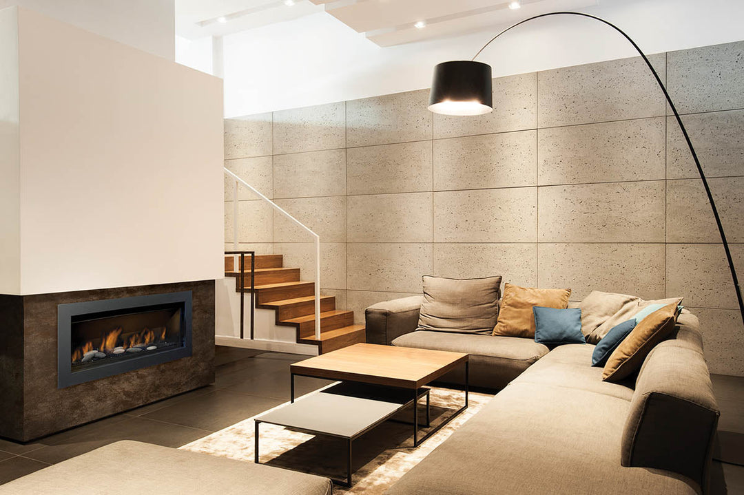 Chimenea contemporánea Sierra Flame Lamego de 45" con encendido electrónico y sin espacio libre