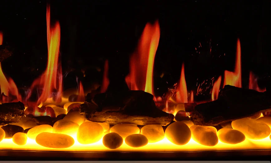 Chimenea eléctrica inteligente Litedeer Gloria II de 198 cm con aplicación - ZEF78VS, color plateado