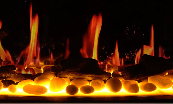 Chimenea eléctrica inteligente Litedeer Gloria II de 198 cm con aplicación - ZEF78VS, color plateado