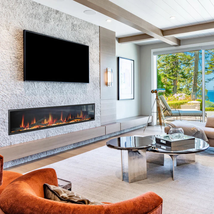 Chimenea eléctrica lineal inteligente Litedeer Latitude II de 78" con aplicación - ZEF78V