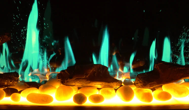 Chimenea eléctrica inteligente Litedeer Gloria II de 172 cm con aplicación - ZEF68XS, color plateado