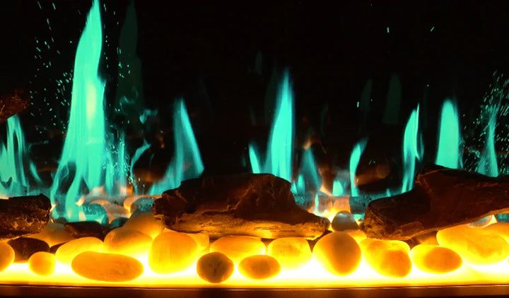 Chimenea eléctrica inteligente Litedeer Gloria II de 172 cm con aplicación - ZEF68XS, color plateado