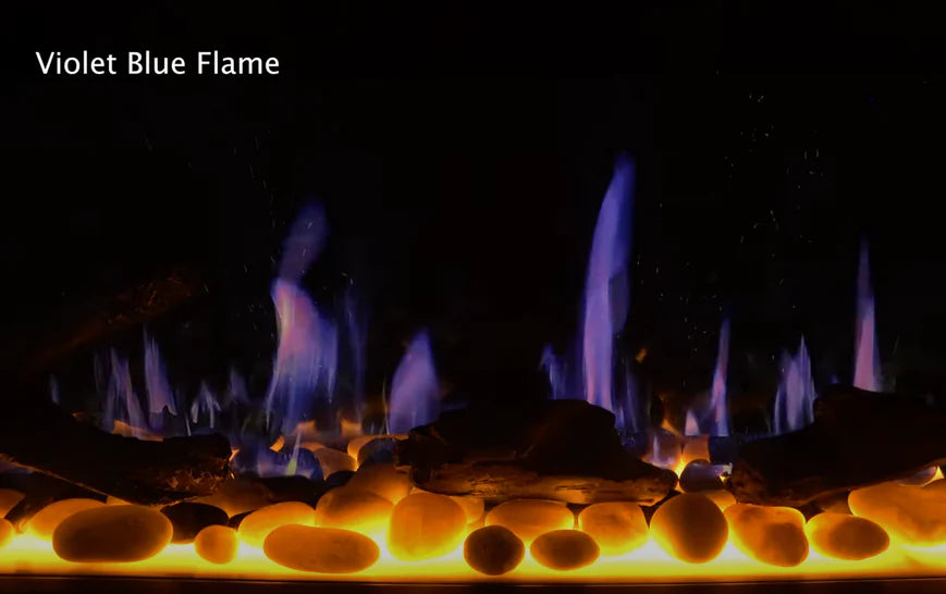 Chimenea eléctrica inteligente Litedeer Gloria II de 58" con aplicación - ZEF58VS, color blanco plateado