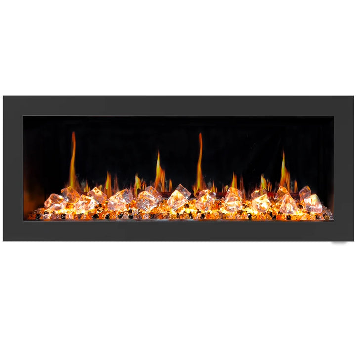 Chimenea eléctrica Litedeer Latitude II de 48 pulgadas con control inteligente, wifi y Crystal Decor Media - ZEF48XC, color negro
