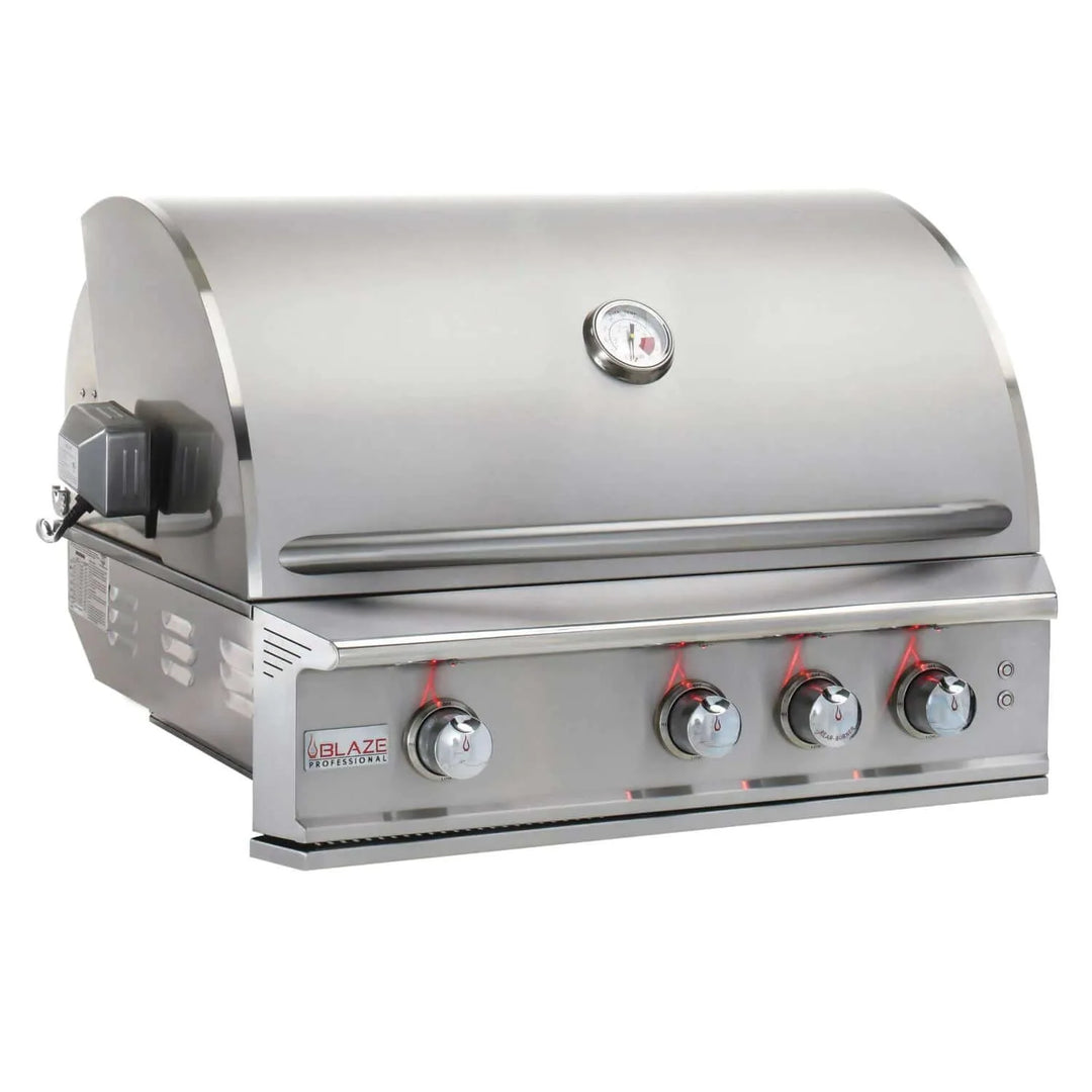 Parrilla empotrada Blaze Professional LUX de 34 pulgadas y 3 quemadores con quemador infrarrojo trasero - BLZ-3PRO-NG/LP