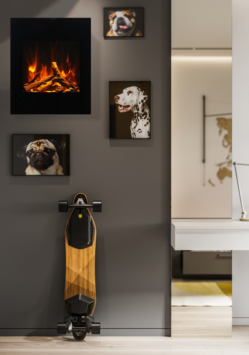 Amantii - Chimenea eléctrica inteligente de montaje en pared WM-BI-2428-VLR-BG