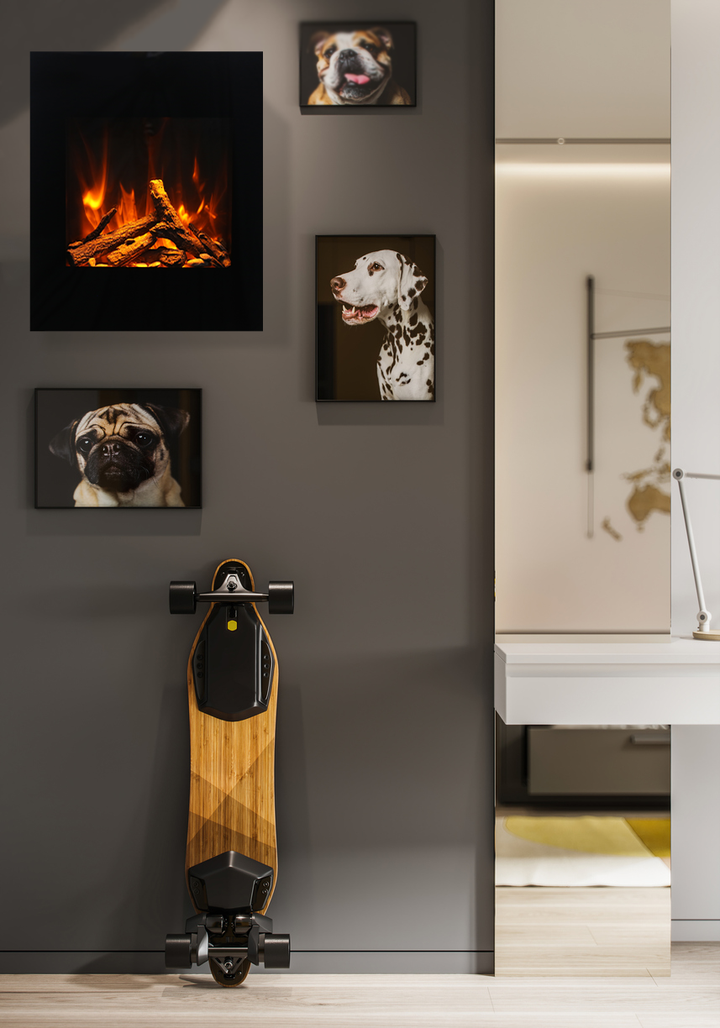 Amantii - Chimenea eléctrica inteligente de montaje en pared WM-BI-2428-VLR-BG