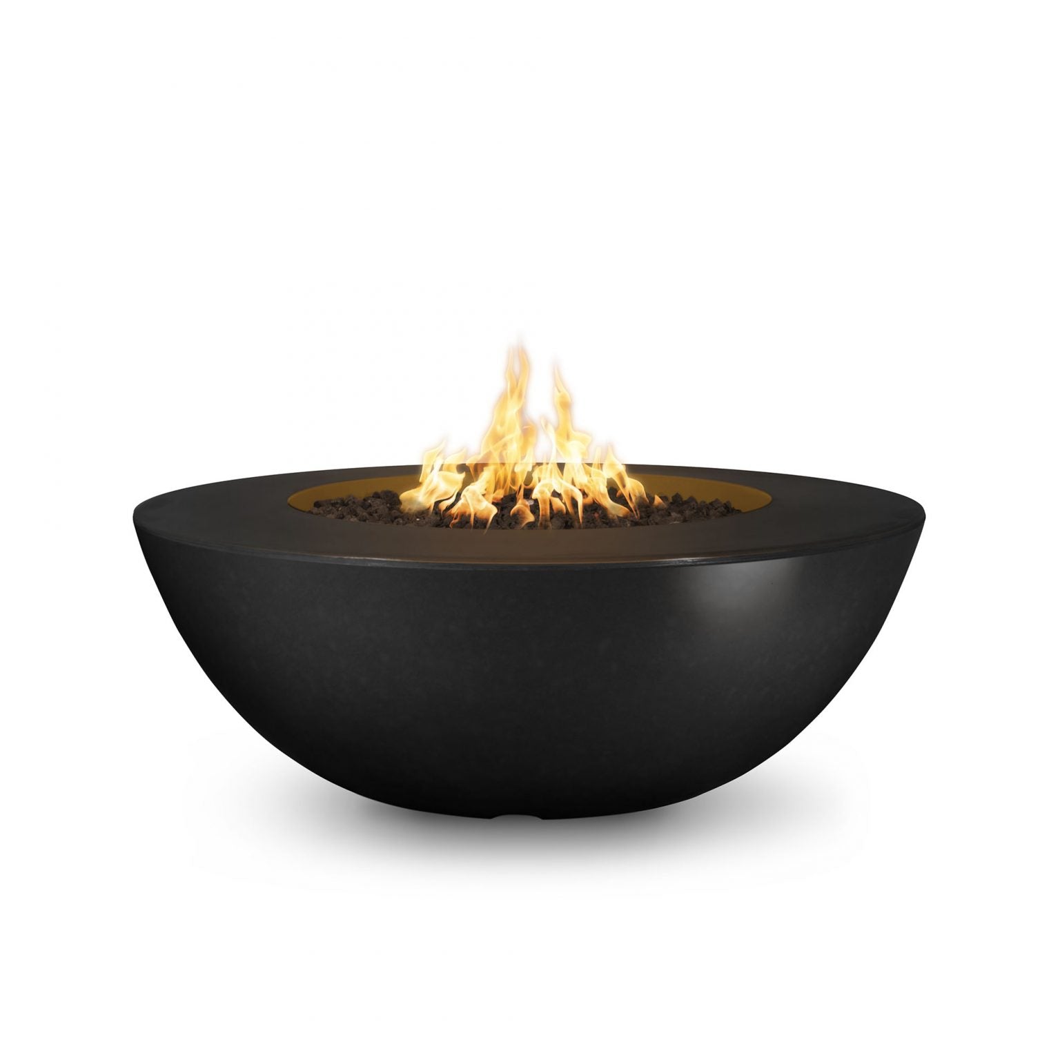 Nice round fire pit with a wide ledge perfect for the outdoors.