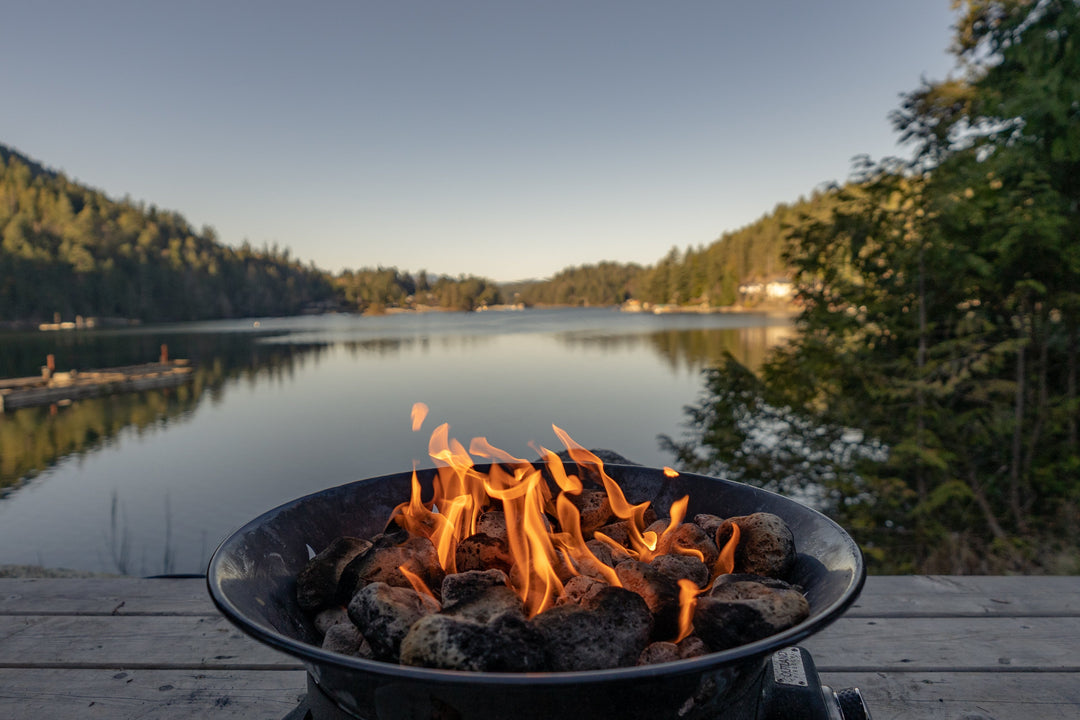 Firepit overlooking the lake