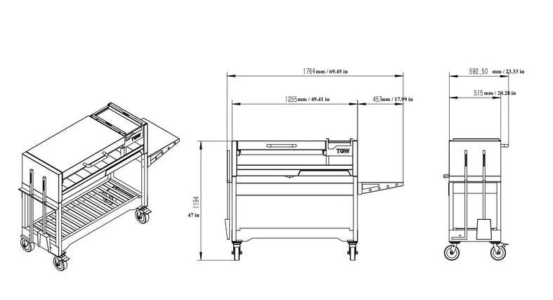 Tagwood Freestanding Santa Maria Style Grill – Stainless Steel