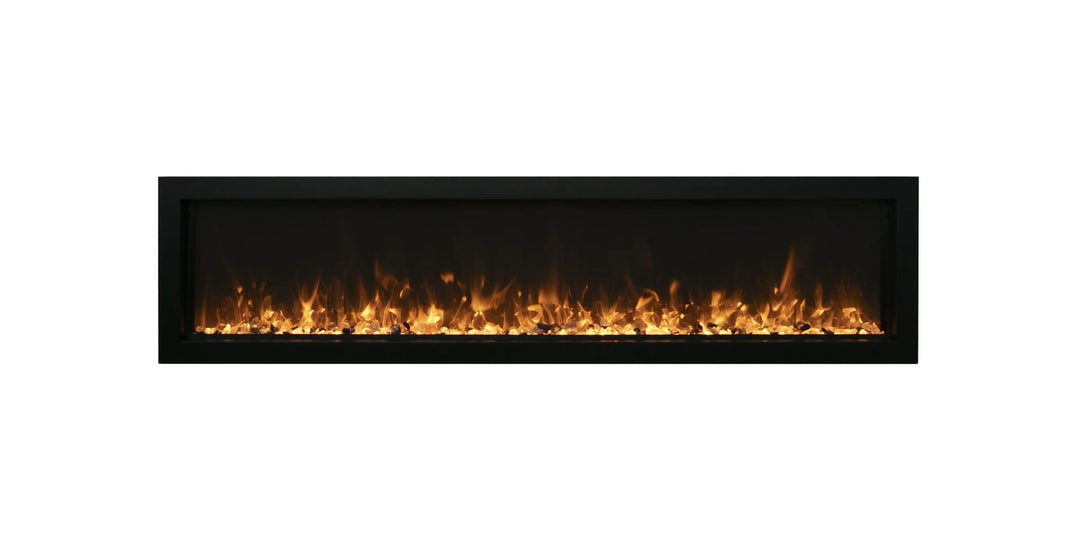 Remii WM-SLIM Smart Electric Fireplace-65", sleek modern design with realistic flames, WiFi controls, remote app, 2 heater settings, 11 uplighting colors and 3 speed motor for customizable flame presentation.