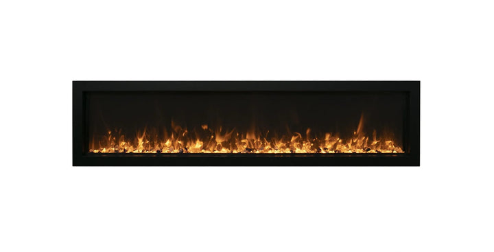 Remii WM-SLIM Smart Electric Fireplace-65", sleek modern design with realistic flames, WiFi controls, remote app, 2 heater settings, 11 uplighting colors and 3 speed motor for customizable flame presentation.
