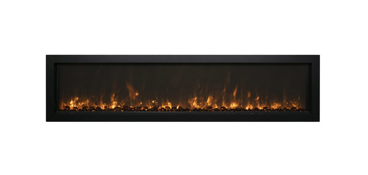 Remii WM-SLIM Smart Electric Fireplace (65") features sleek design, realistic flames, WiFi controls, 2 heater settings, and vibrant multi-colored flame presentation.
