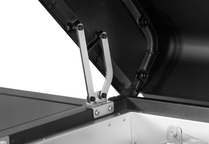 Napoleon Rogue PRO Phantom 30 Inch Griddle: Matte black exterior with rust-resistant stainless steel cooktop, 4 burners, and fold-down side shelves for versatile outdoor cooking.