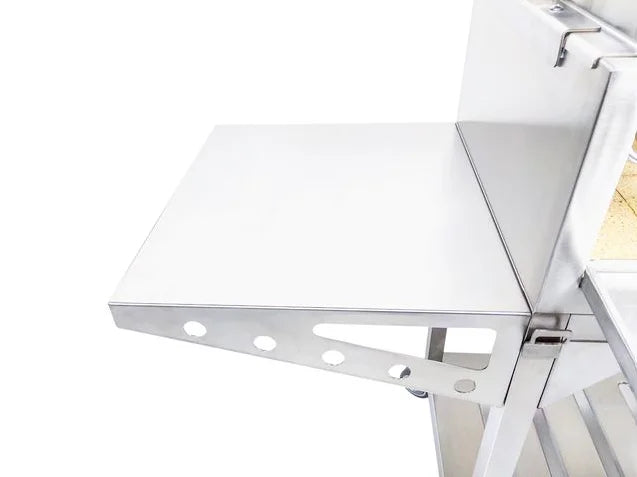 Tagwood BBQ Argentine Santa Maria Wood Fire & Charcoal Gaucho Grill featuring #304 stainless steel construction, 710 sq. in. cooking surface, and four distinct cooking zones with height-adjustable main grate and interchangeable griddle option.