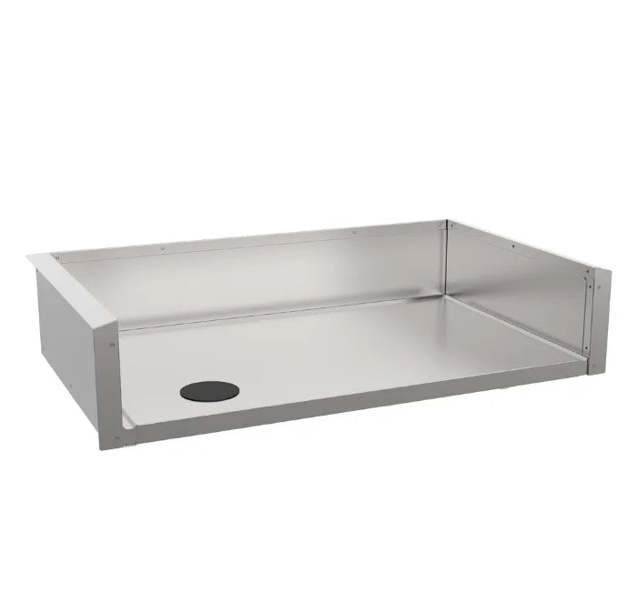 Blackstone 36'' Drop-in Griddle Insulating Jacket protects combustible enclosures from high heat, constructed from durable 304 stainless steel with water drainage system and cable/utility routing port.