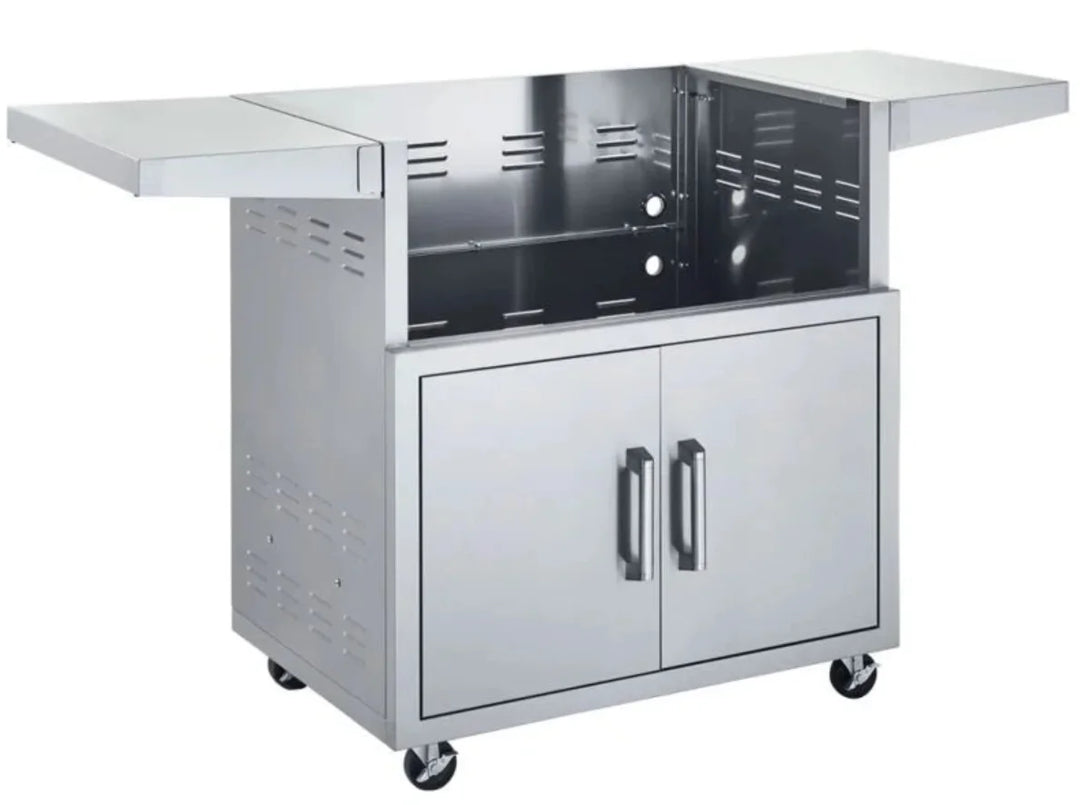 Broilmaster B-Series 32" Stainless Steel Portable Gas Grill, premium 304 stainless steel construction, four cast stainless steel burners, multi-function cooking capabilities with 690 sq. in. total cooking surface.