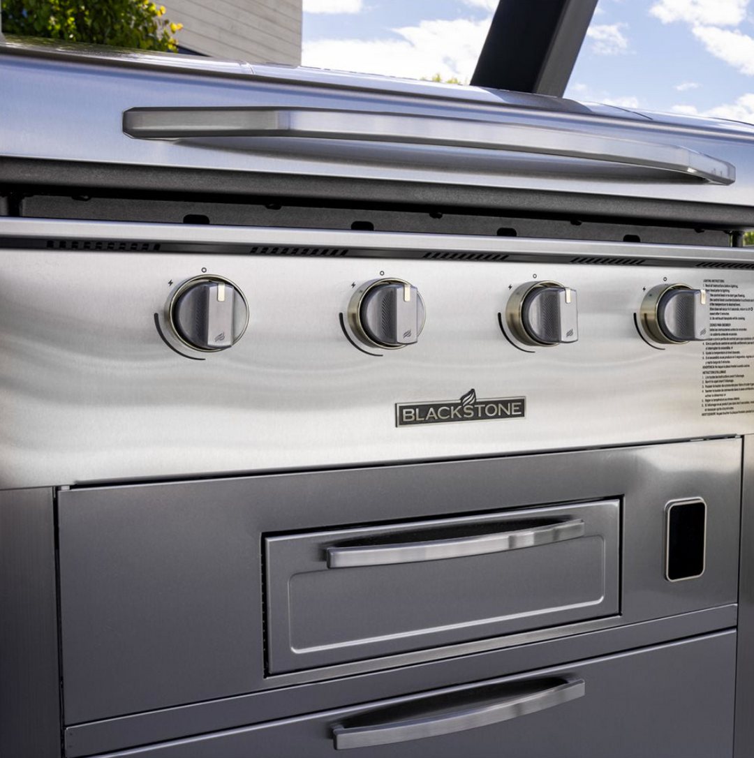 Blackstone 36” Griddle Air Fryer Combo with Dual Side Tables and Storage