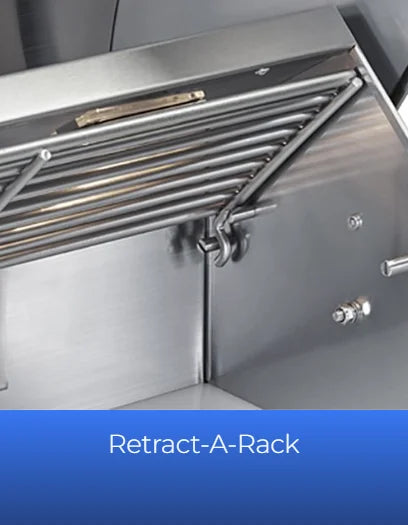 Broilmaster G-Series 42" Portable Gas Grill with four Bow Tie burners, 1,006 sq. in. total cooking space, and premium 304 stainless steel construction for durable outdoor grilling performance.