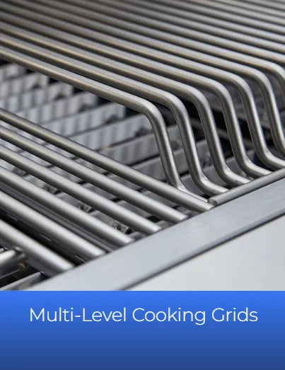 Broilmaster G-Series 42" Portable Gas Grill featuring 304 stainless steel construction, four 18,000 BTU Bow Tie burners, and an 11,000 BTU rear infrared rotisserie burner, delivering 1,006 sq. in. of total cooking space for large gatherings.