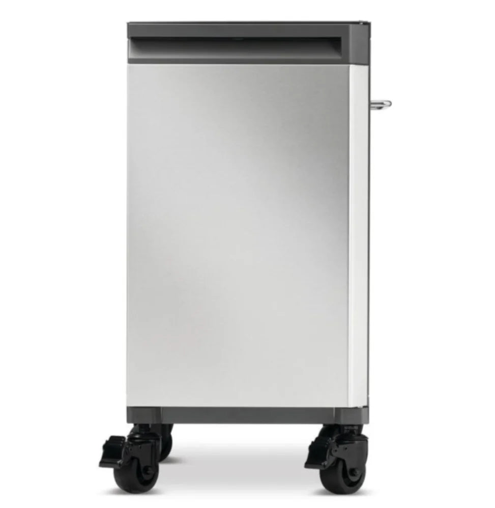 Napoleon Prestige Under Grill Storage Carts (Two Carts) - premium stainless steel construction, hidden top drawer, integrated storage divider and tool hooks.