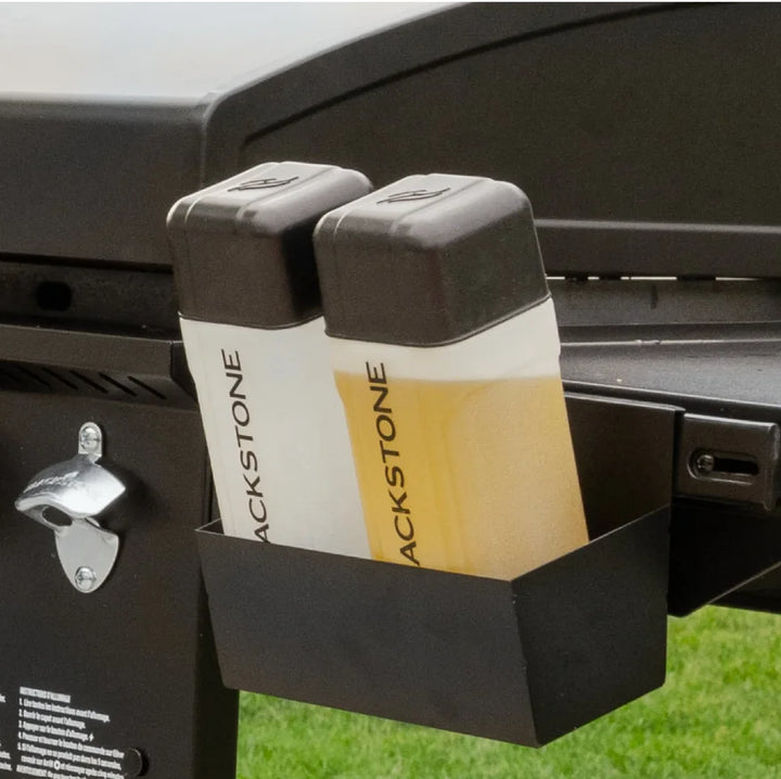 Blackstone Original 36-Inch Griddle with Hood features Omnivore Griddle Plate Technology for even heat distribution, four independently controlled heat zones, and reinforced hood with 'X' brace.