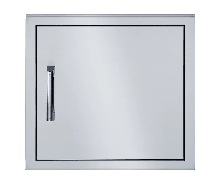 Broilmaster G Series 24-Inch Single Access Door made from heavy-duty 304 stainless steel with soft-close mechanism for smooth operation.