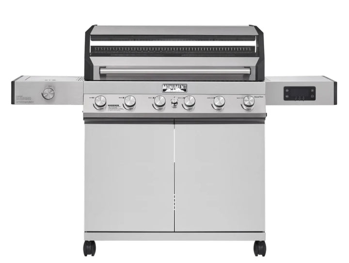 Monument Grills Denali Series D605 Gas Grill - Six high-output burners deliver intense heat across 895 sq. in. of cooking space, featuring premium stainless steel construction and innovative smart technology.