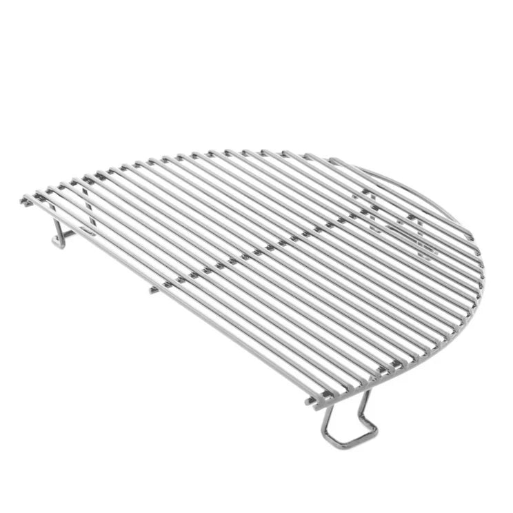 Primo Oval Junior 200 Ceramic Kamado Grill On Steel Cart With Side Tables And Stainless Steel Grates - PGCJRH